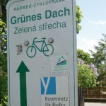 Wegweiser Grünes Dach Radweg